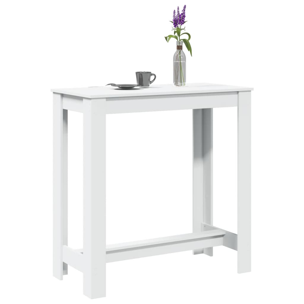 Tavolo da Bar Bianco 102x50x103,5 cm in Legno Multistrato