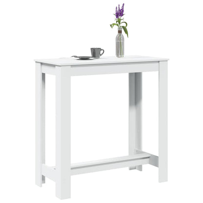 Tavolo da Bar Bianco 102x50x103,5 cm in Legno Multistrato