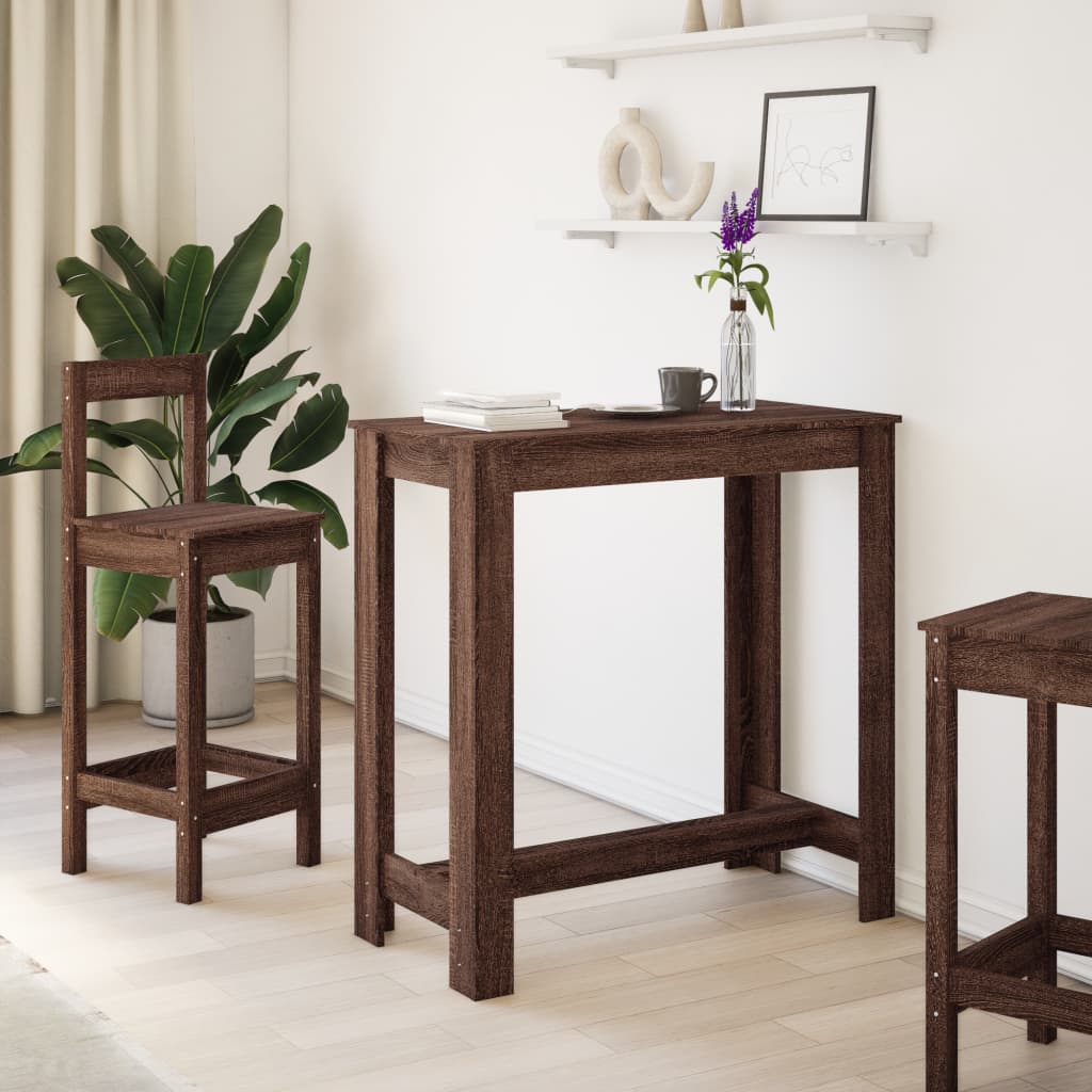 Tavolo da Bar Rovere Marrone 102x50x103,5 cm Legno Multistrato