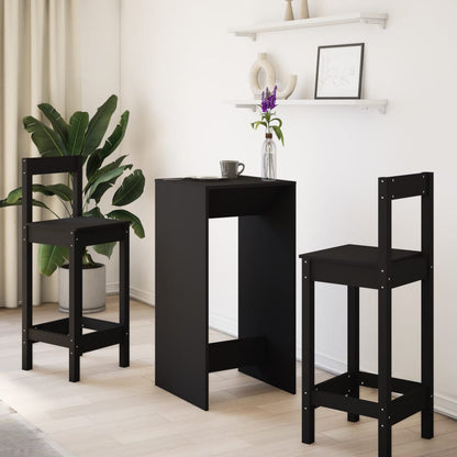 Tavolo da Bar Nero 51x50x103,5 cm in Legno Multistrato