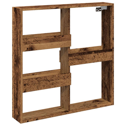 Mobile a Parete Legno Antico 80x15x80 cm in Legno Multistrato
