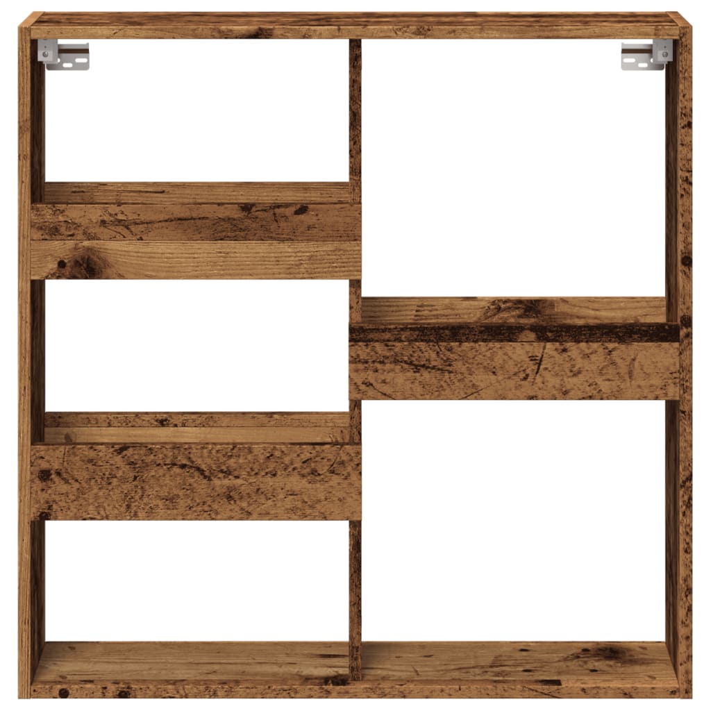 Mobile a Parete Legno Antico 80x15x80 cm in Legno Multistrato