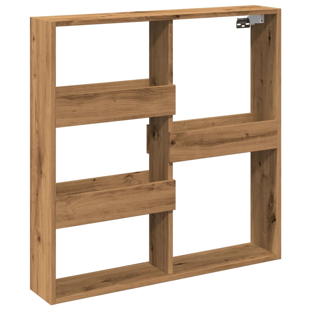 Mobile a Parete Rovere Artigianale 80x15x80cm Legno Multistrato
