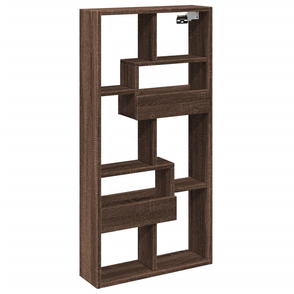 Mobile a Parete Rovere Marrone 50x15x100 cm in Truciolato