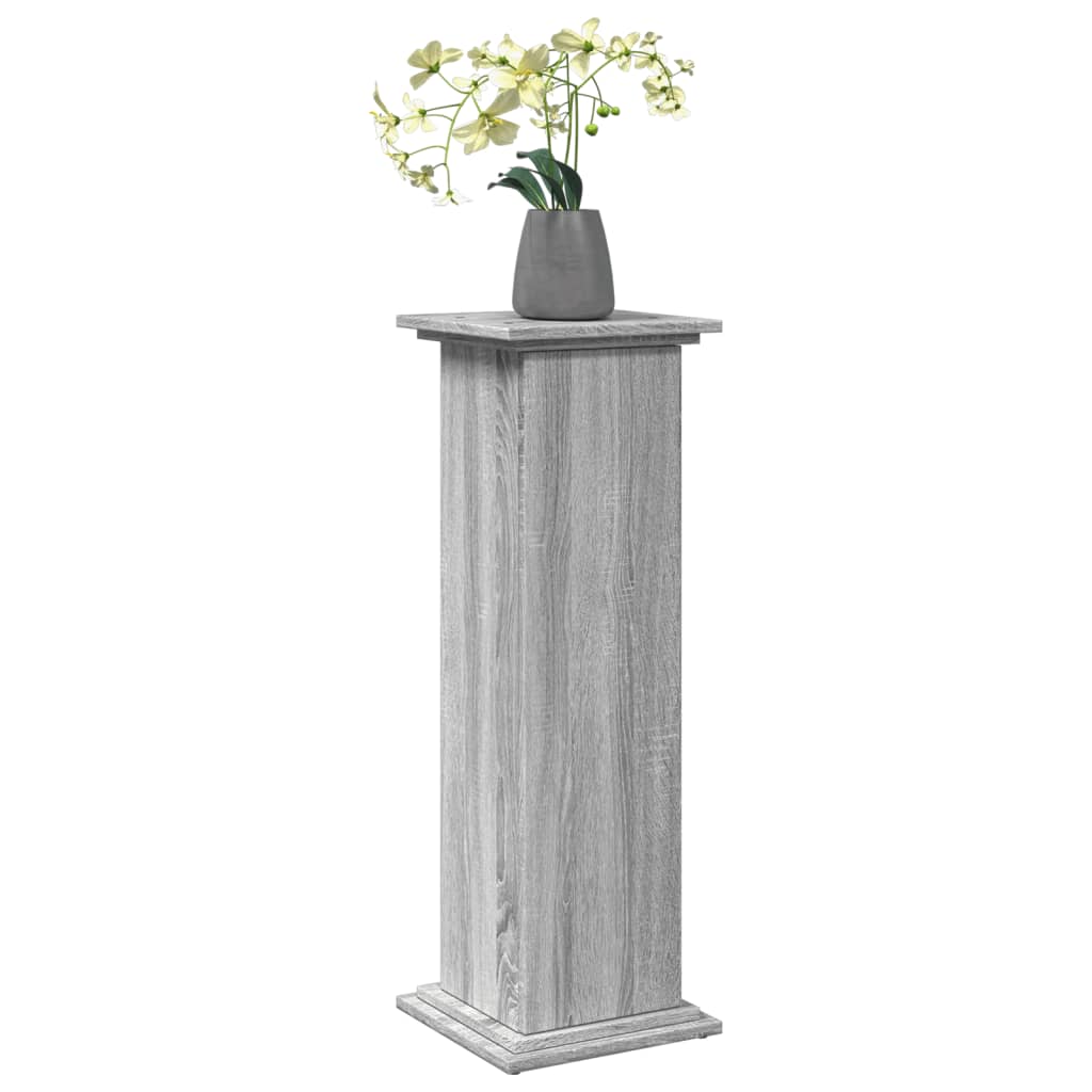 Espositore con Portaoggetti Grigio Sonoma 31x30x90cm Truciolato