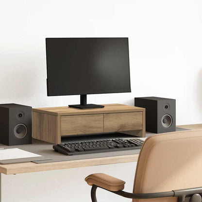 Supporto Monitor con Cassetti Rovere 50x27x15 cm in Truciolato