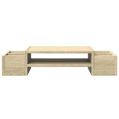 Supporto Monitor con Contenitore Rovere 70x27x15 cm Truciolato