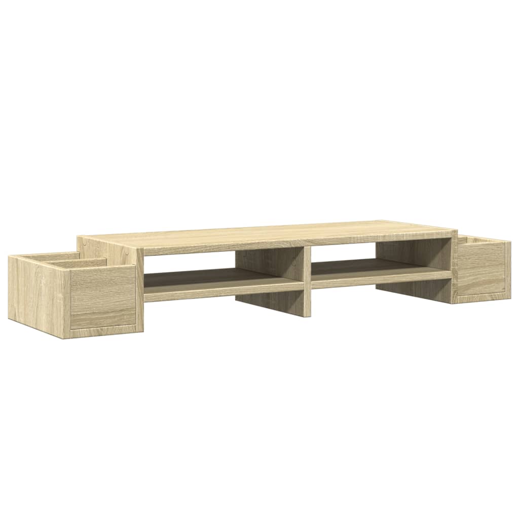 Supporto Monitor con Cassetti Rovere 100x27x15 cm in Truciolato