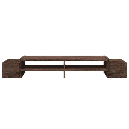 Supporto Monitor con Cassetti Marrone 100x27x15cm in Truciolato