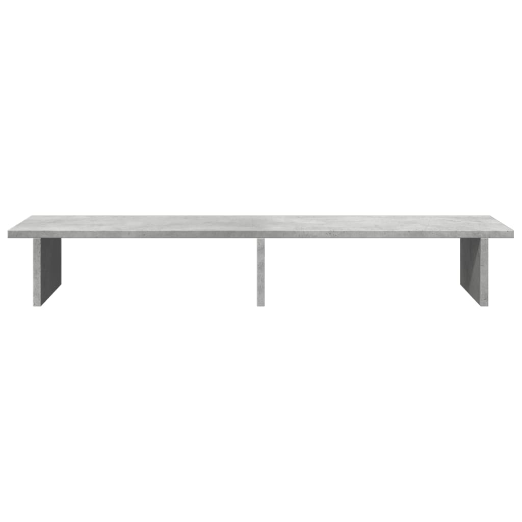Supporto Monitor Grigio Cemento 100x27x15cm Legno Massello Pino