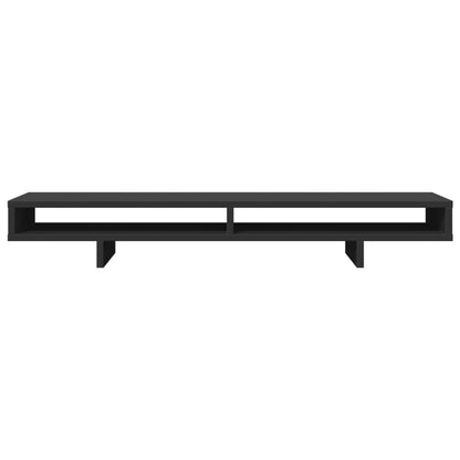 Supporto per Monitor Nero 100x27x15cm in Legno Massello di Pino