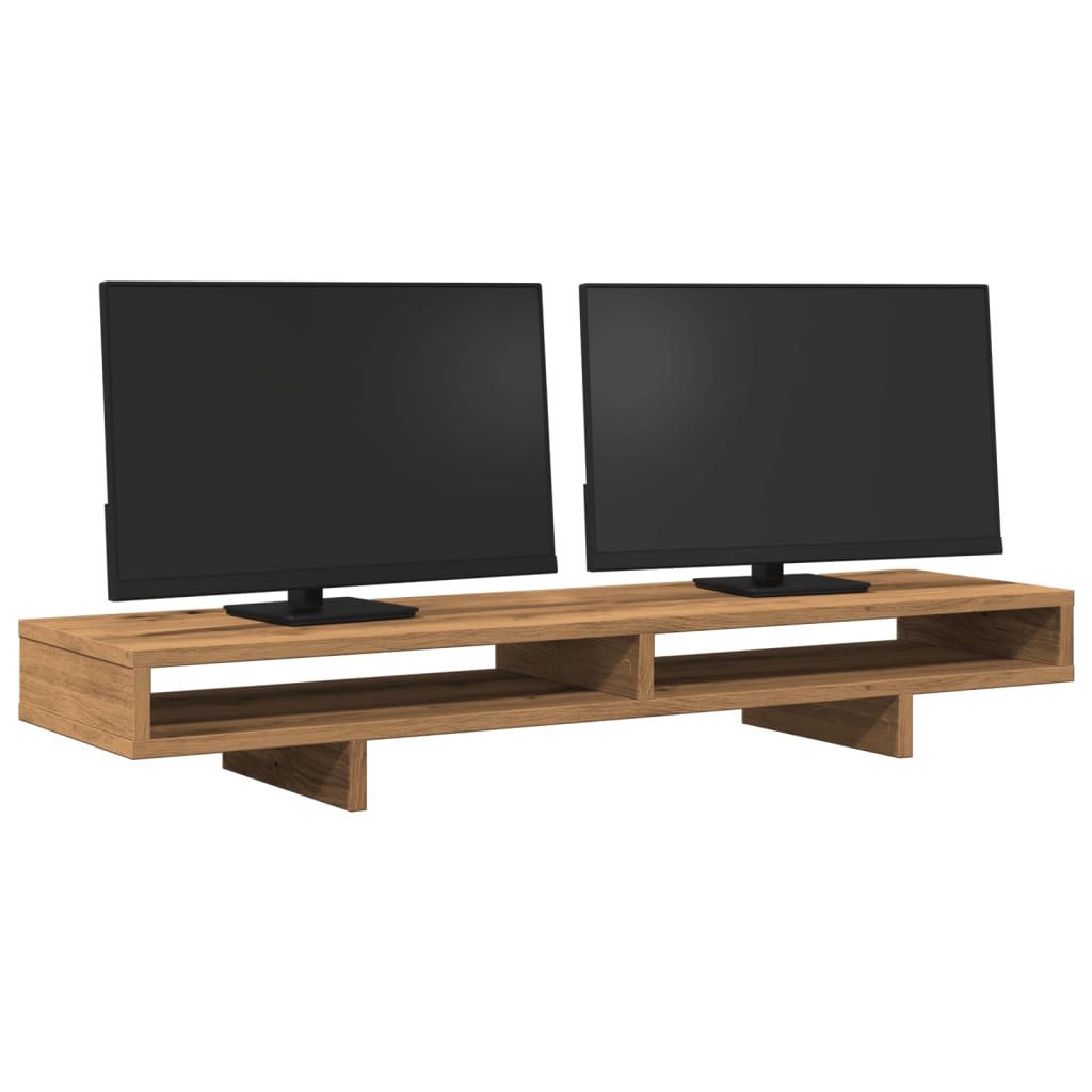 Supporto per Monitor Rovere Artigianale 100x27x15 cm Truciolato