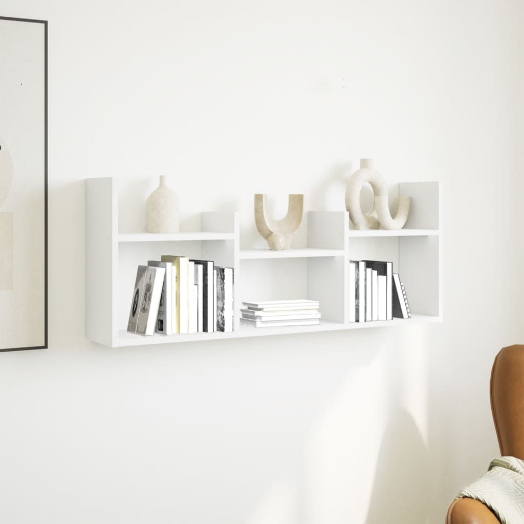 Mobile a Parete 100x18x40 cm Bianco in Legno Multistrato