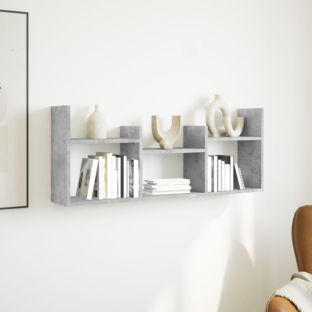 Mobile a Parete 100x18x40 cm Grigio Cemento Legno Multistrato