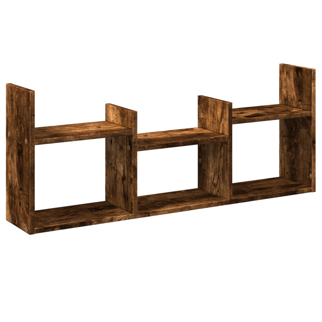 Mobile a Parete 100x18x40 cm Rovere Fumo in Legno Multistrato
