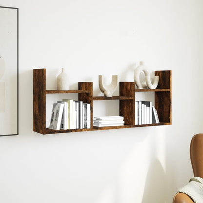 Mobile a Parete 100x18x40 cm Rovere Fumo in Legno Multistrato