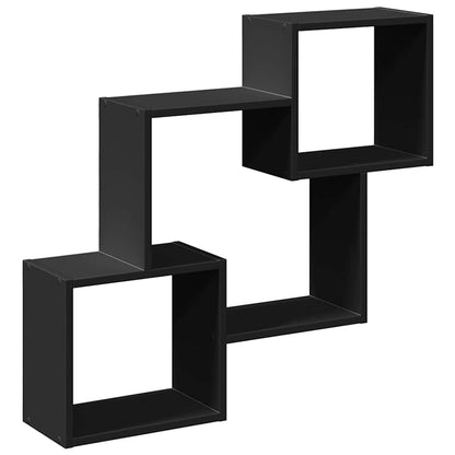 Mobile a Parete 78x18x71 cm Nero in Legno Multistrato