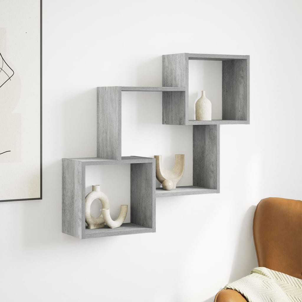 Mobile a Parete 78x18x71 cm Grigio Cemento Legno Multistrato