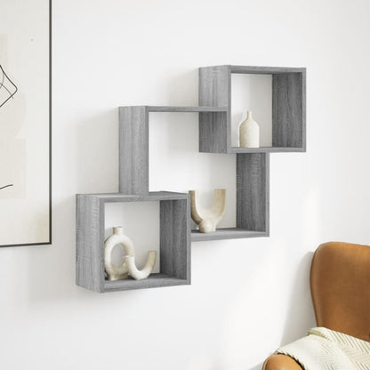 Mobile a Parete 78x18x71 cm Grigio Sonoma in Legno Multistrato