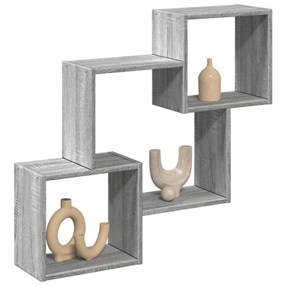 Mobile a Parete 78x18x71 cm Grigio Sonoma in Legno Multistrato