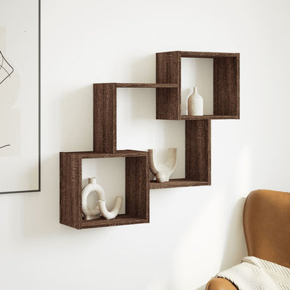 Mobile a Parete 78x18x71 cm Rovere Marrone in Legno Multistrato