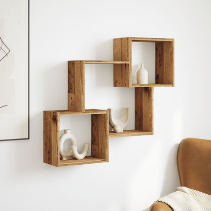 Mobile a Parete 78x18x71 cm Legno Antico in Legno Multistrato