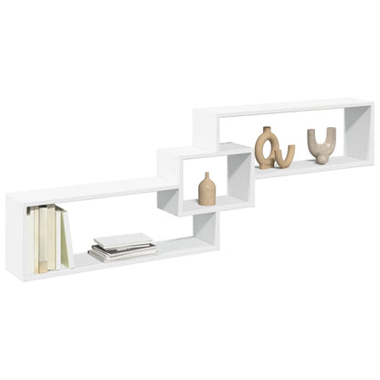Mobile a Parete 158x18x53 cm Bianco in Legno Multistrato