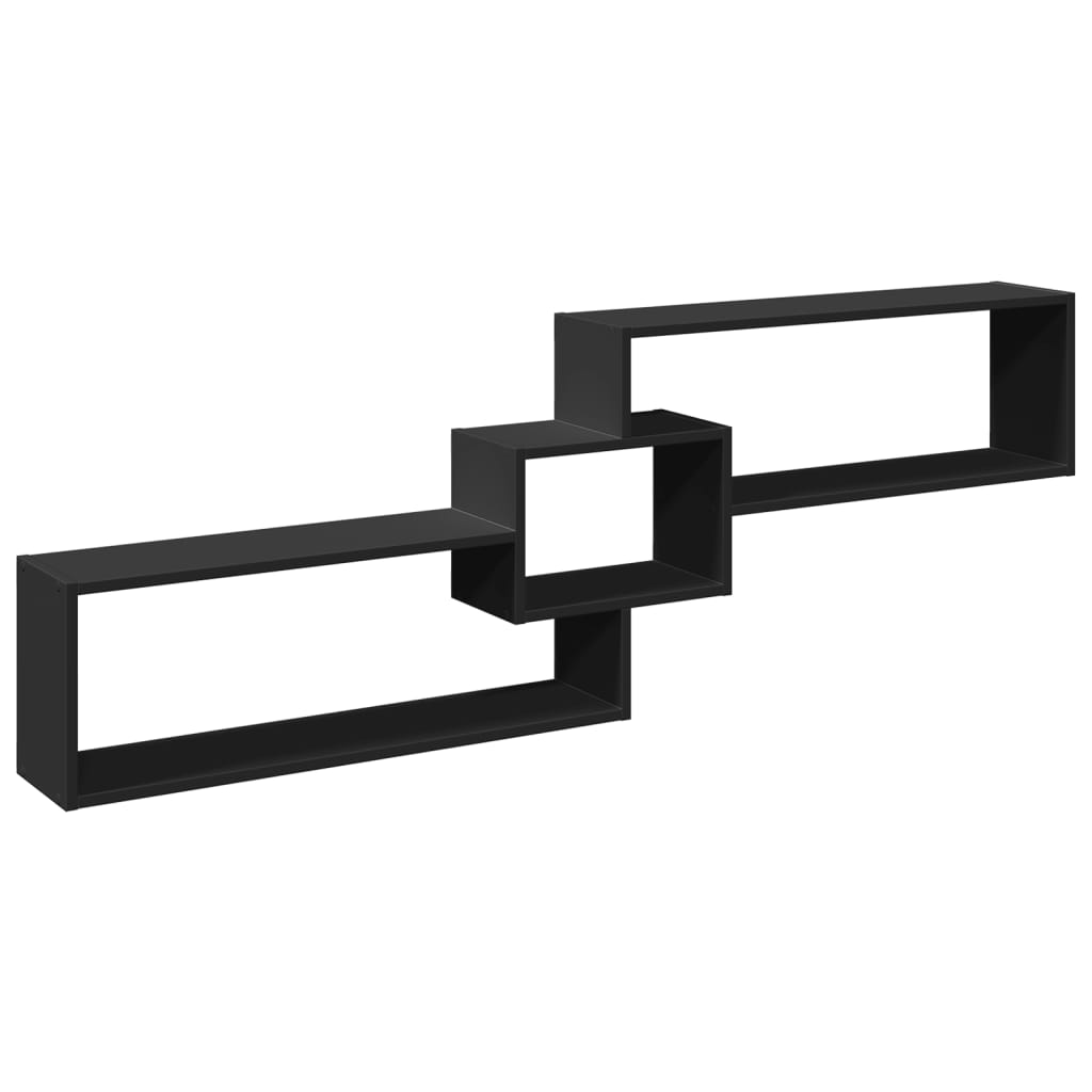 Mobile a Parete 158x18x53 cm Nero in Legno Multistrato