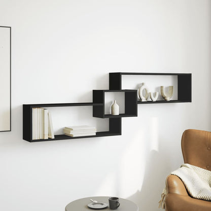 Mobile a Parete 158x18x53 cm Nero in Legno Multistrato