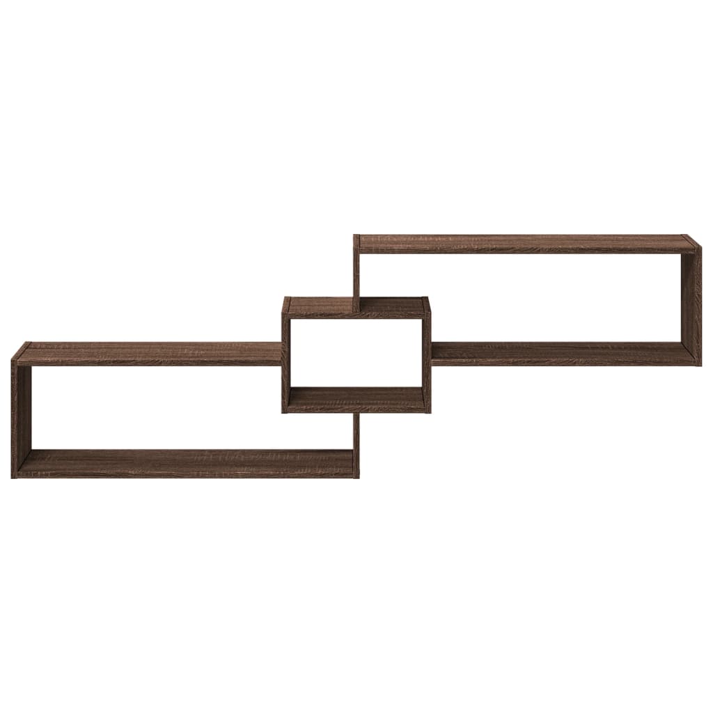 Mobile a Parete 158x18x53cm Rovere Marrone in Legno Multistrato
