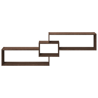 Mobile a Parete 158x18x53cm Rovere Marrone in Legno Multistrato