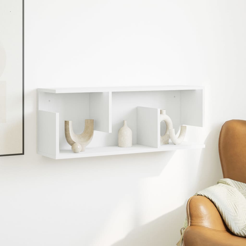 Mobile a Parete 80x20x30 cm Bianco in Legno Multistrato
