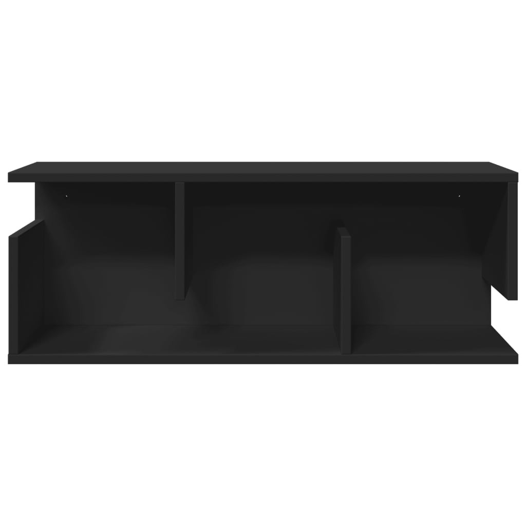 Mobile a Parete 80x20x30 cm Nero in Legno Multistrato