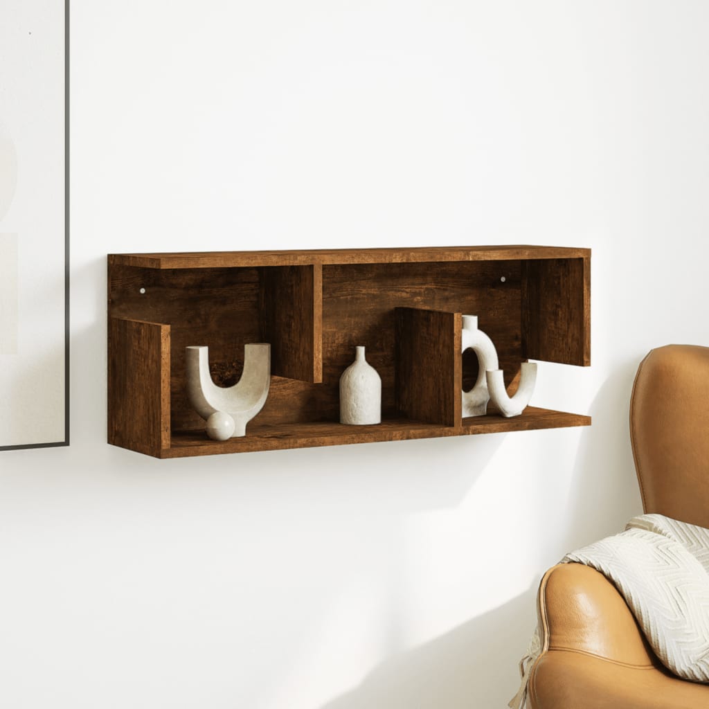 Mobile a Parete 80x20x30 cm Rovere Fumo in Legno Multistrato
