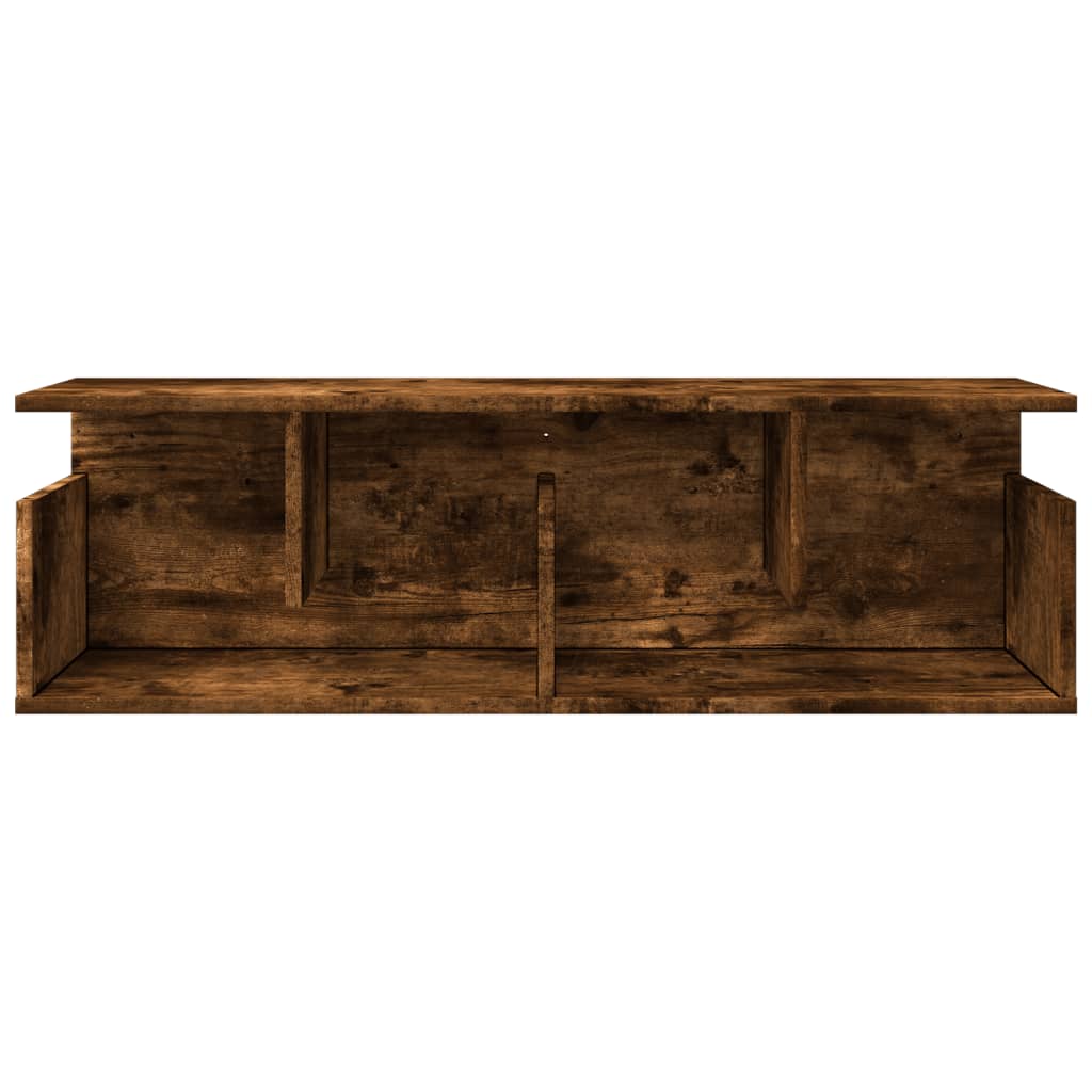 Mobile a Parete 100x20x30 cm Rovere Fumo in Legno Multistrato
