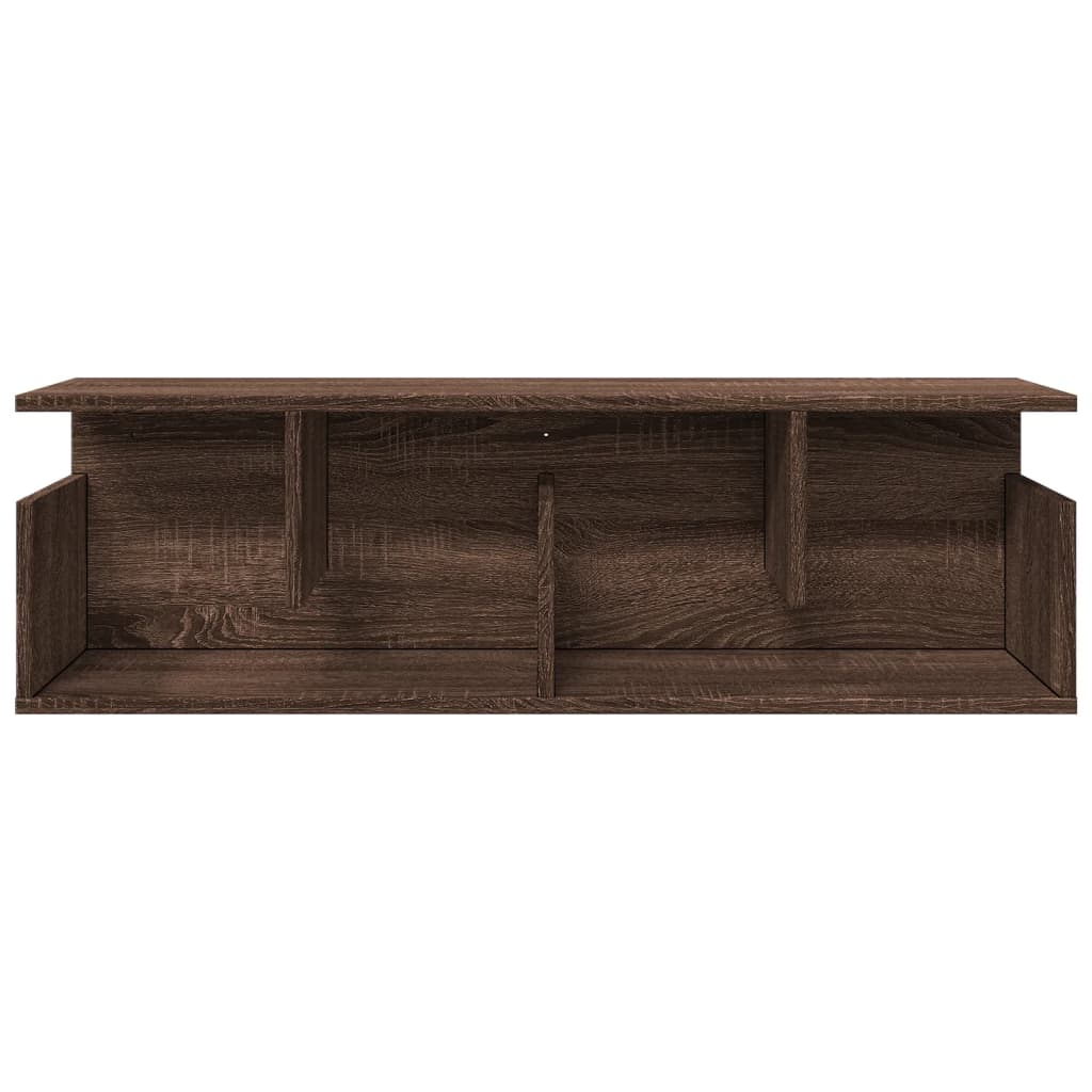 Mobile a Parete 100x20x30cm Rovere Marrone in Legno Multistrato