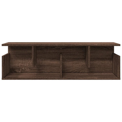 Mobile a Parete 100x20x30cm Rovere Marrone in Legno Multistrato