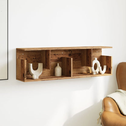 Mobile a Parete 100x20x30 cm Legno Antico in Legno Multistrato