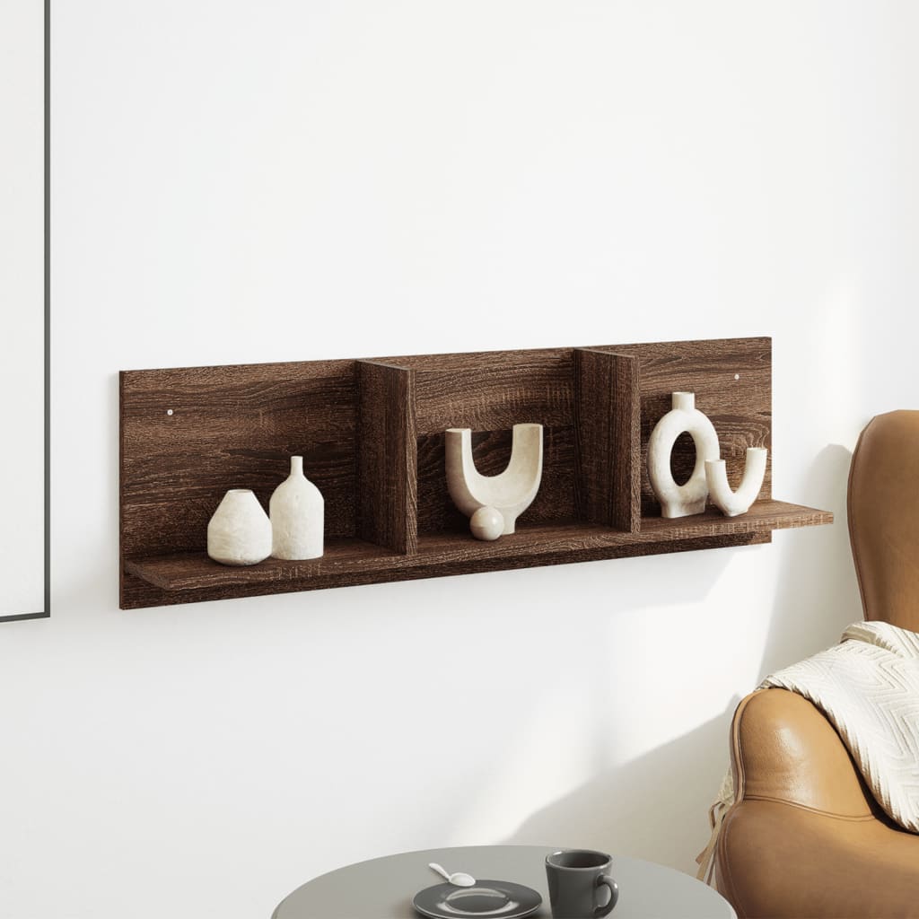 Mobile a Parete 100x16,5x30 cm Rovere Marrone in Truciolato