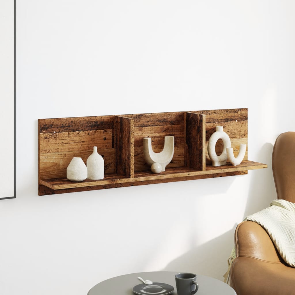 Mobile a Parete 100x16,5x30 cm Legno Antico in Truciolato
