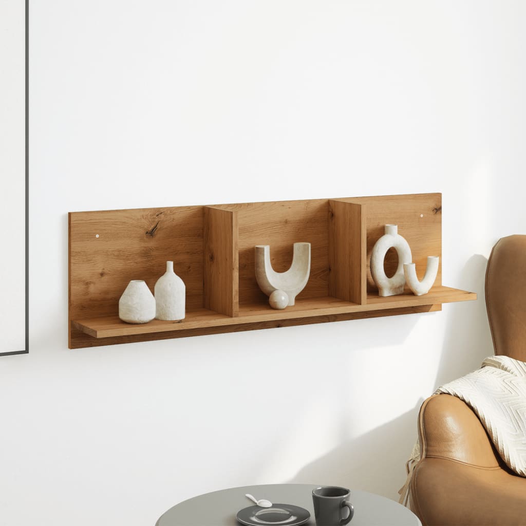 Mobile a Parete 100x16,5x30 cm Rovere Artigianale in Truciolato