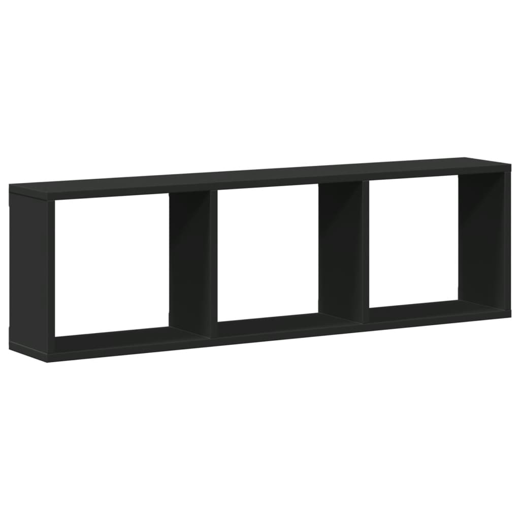 Mobile a Parete 100x16x30 cm Nero in Legno Multistrato