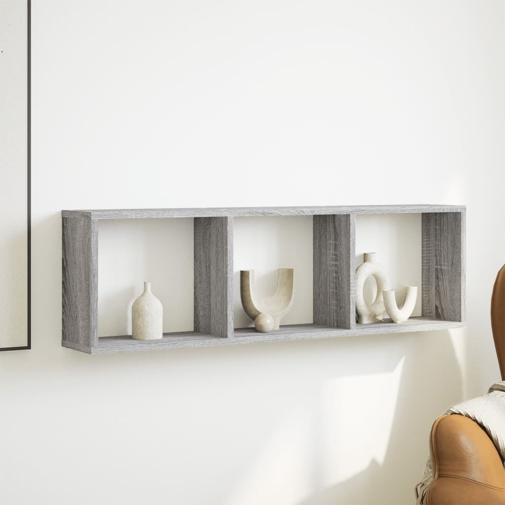Mobile a Parete 100x16x30 cm Grigio Sonoma in Legno Multistrato