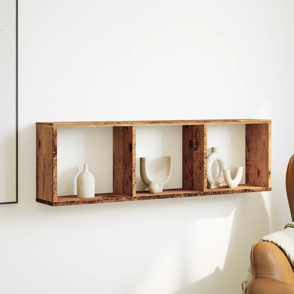 Mobile a Parete 100x16x30 cm Legno Antico in Legno Multistrato