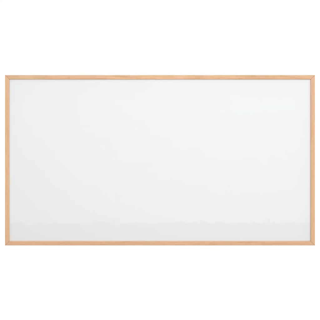 Lavagna Bianca Magnetica con Cornice in Legno di Pino 100x55 cm