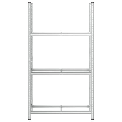 Ripiano per Pneumatici a 3 Strati Argento 110x40x200 cm Acciaio