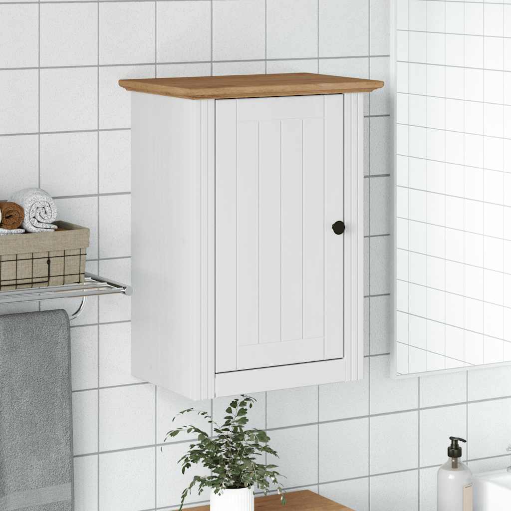 Pensile da Bagno BODO Bianco e Marrone 44x30x60 cm