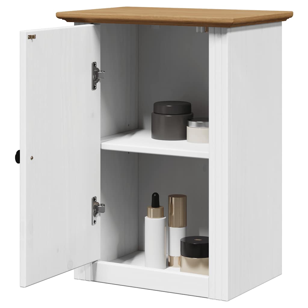Pensile da Bagno BODO Bianco e Marrone 44x30x60 cm