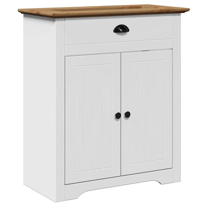 Mobile Lavabo da Bagno BODO Bianco e Marrone 70x35x80 cm