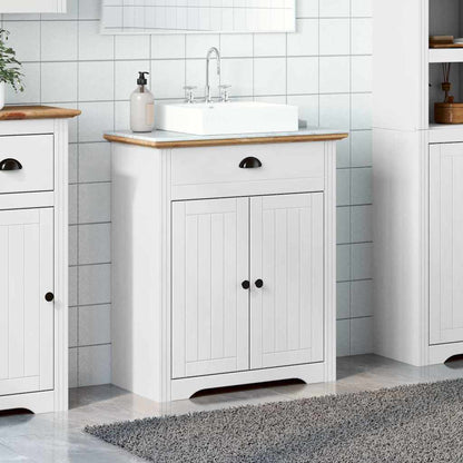 Mobile Lavabo da Bagno BODO Bianco e Marrone 70x35x80 cm